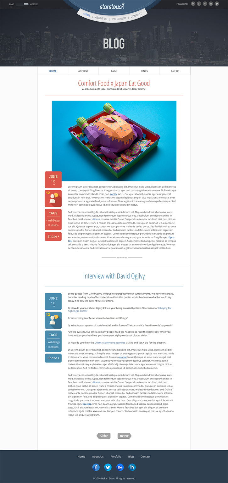 flat design Web Website minimal icons long shadow free psd homepage portfolio template Theme bootstrap Responsive