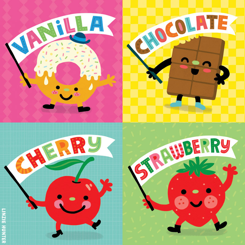 Sticker and Packaging sticker Character cute kawaii kids children vanilla cupcake sweet Fruit cake