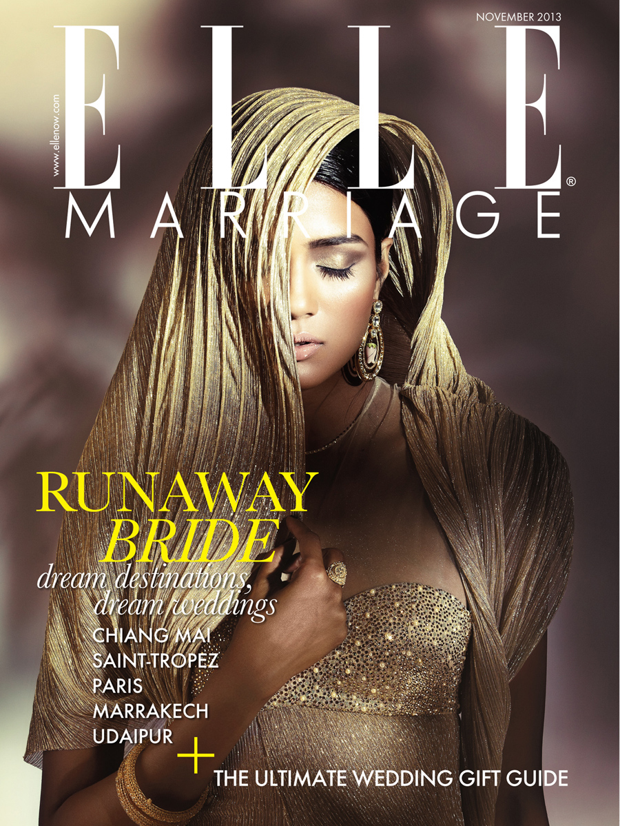 Elle editorial bridal India makeup hair dresses gold