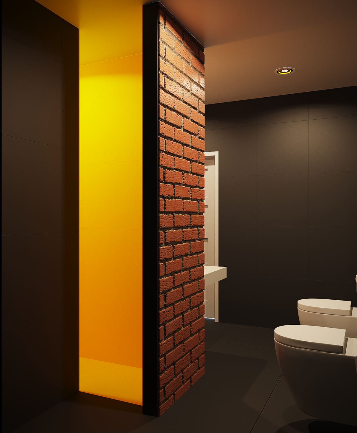 3dmax corona bathroom photoshop 3dsmax black yellow