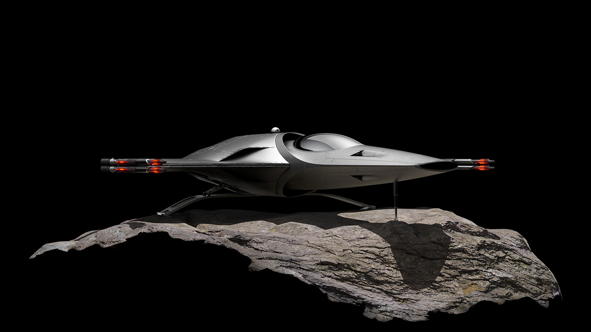 3D CGI concept art industrial design  Render Rhino Scifi ship Starwars vray