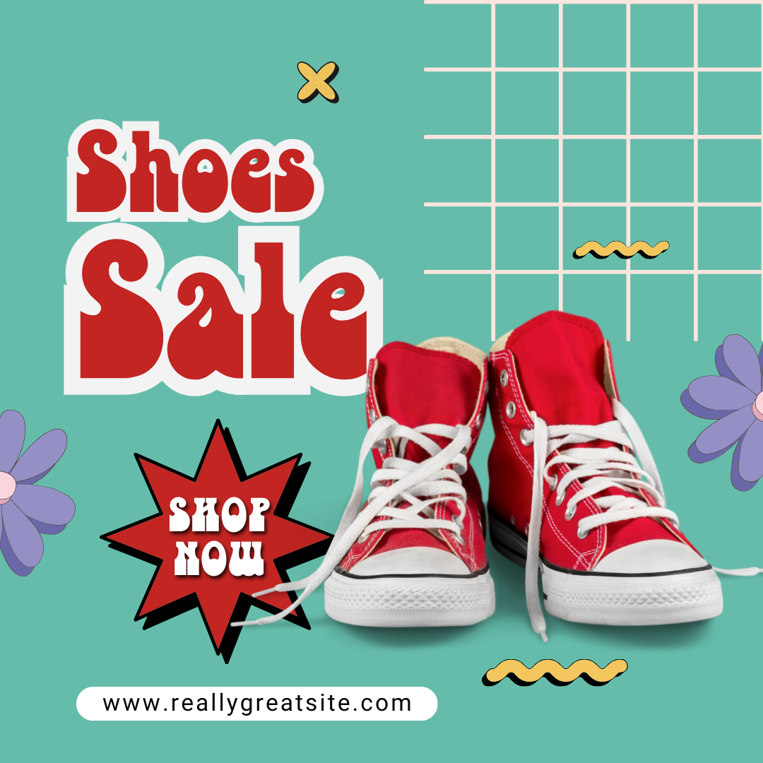 Retro shoes sneakers Fashion  Style promo ads social media post instagram