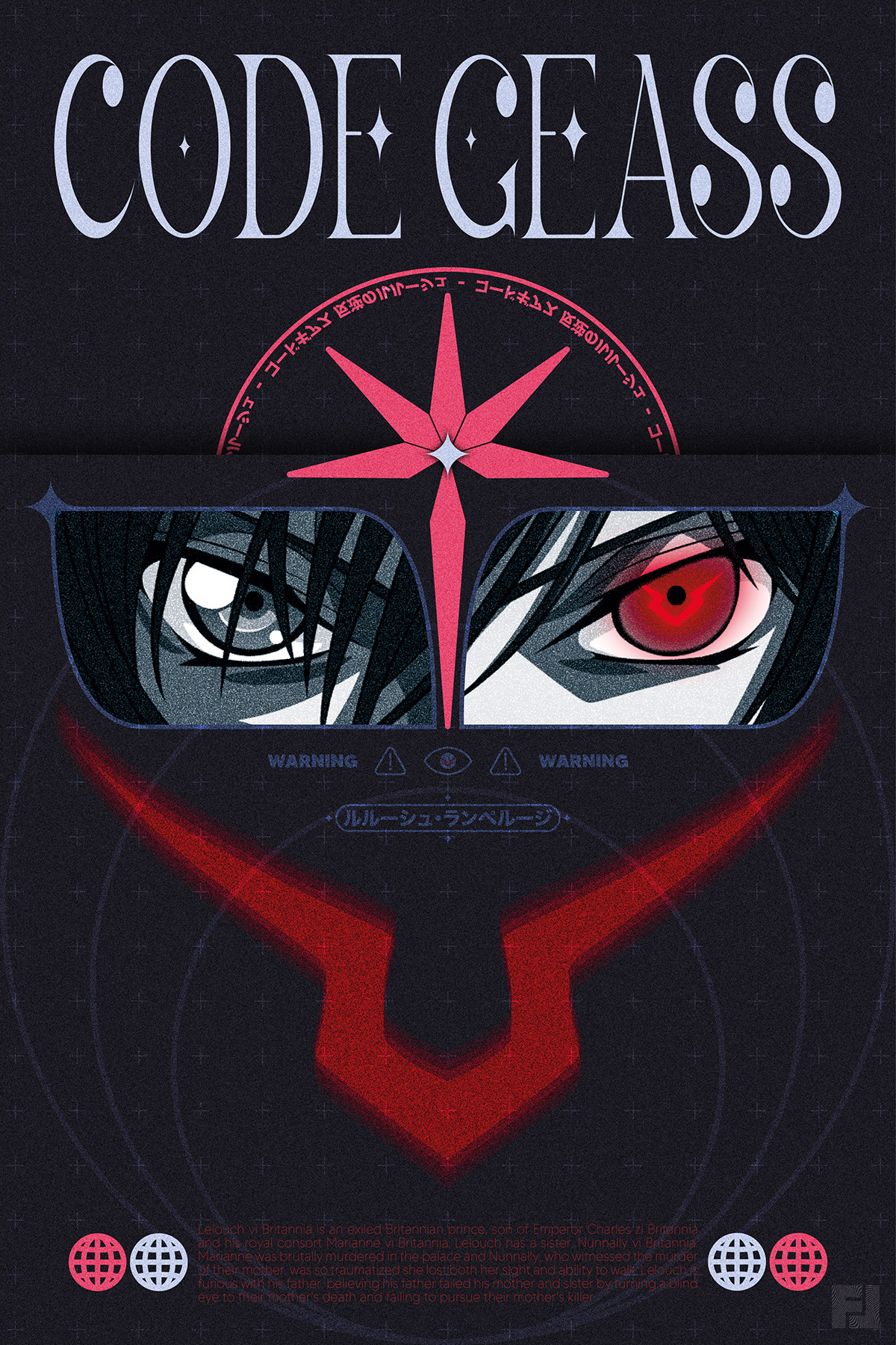 photoshop Illustrator InDesign poster anime Gundam code geass Trigun jojo's bizarre adventure