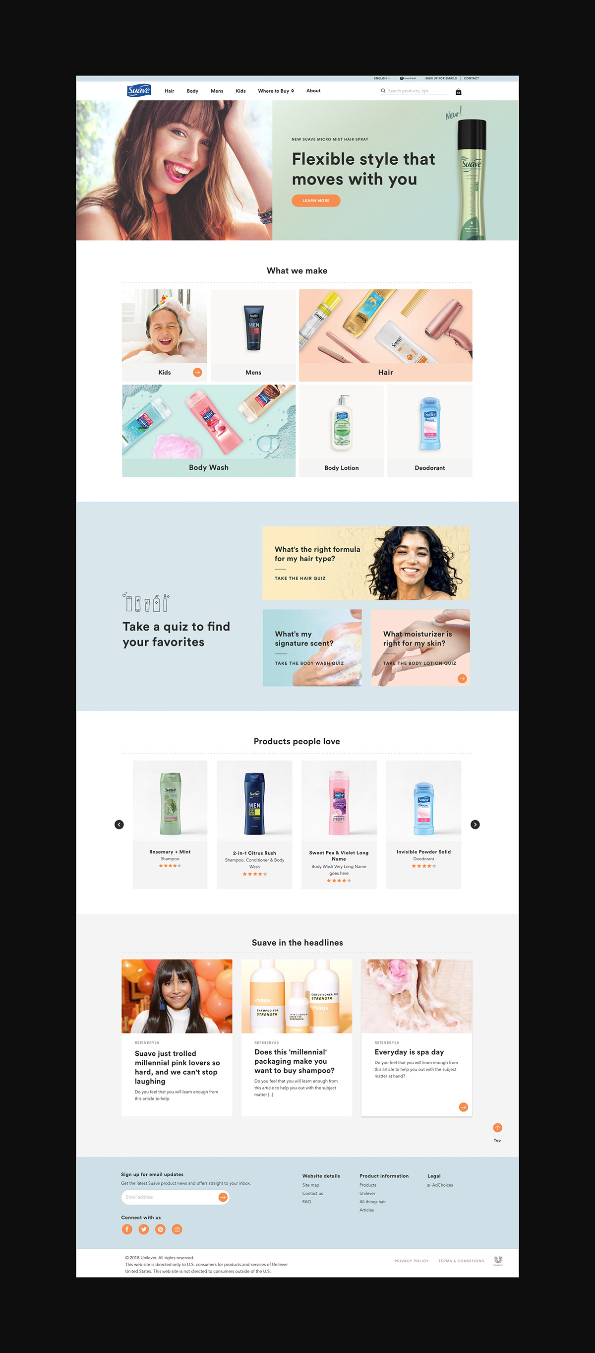beauty Website UI Responsive clean modern Unilever ux art direction  Ecommerce