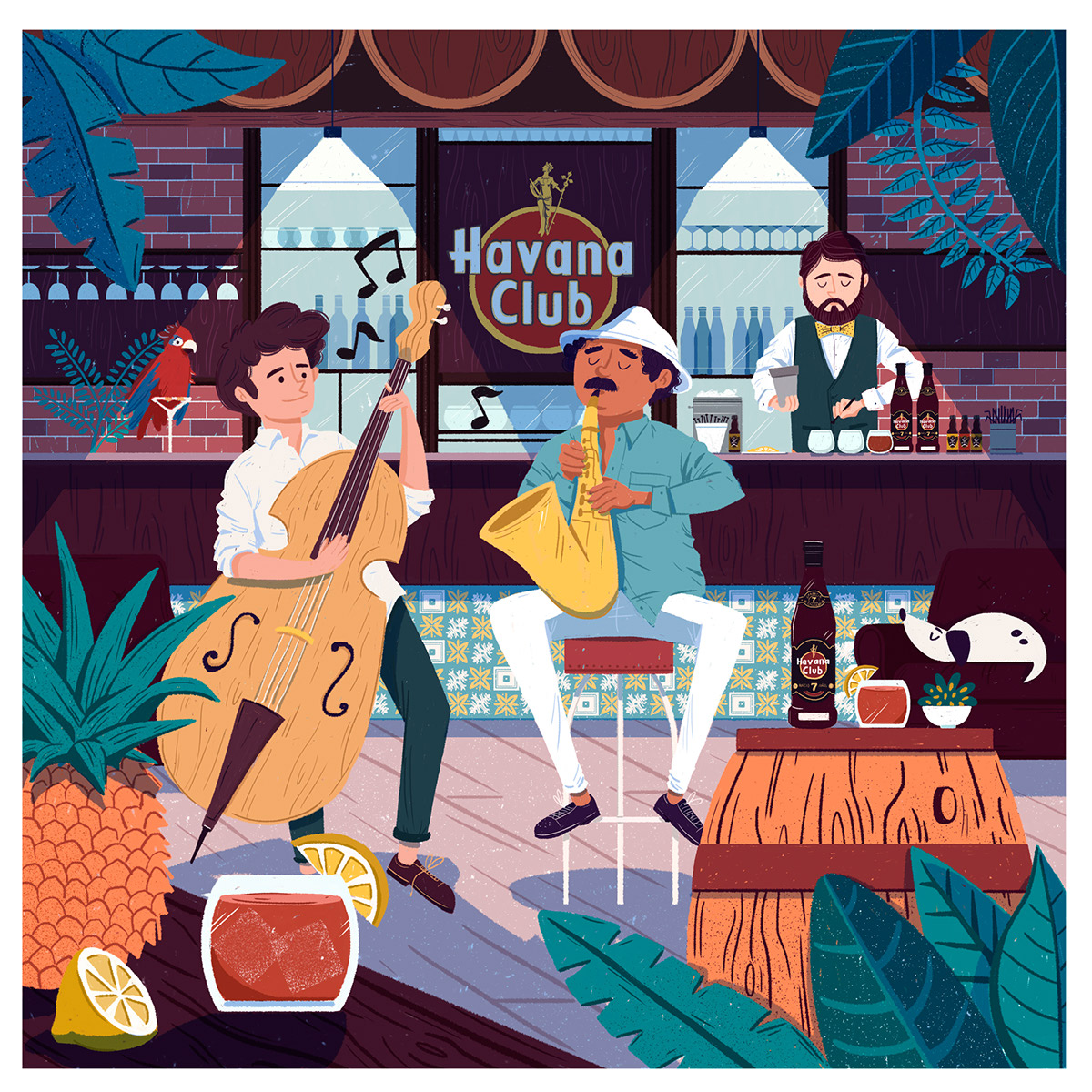 Havana Club havana club 7 cuba musicians dog saxo band cuban editorial