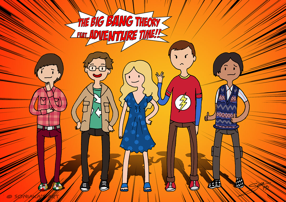 Big Bang Theory Adventure Time Fan Art mashup crossover