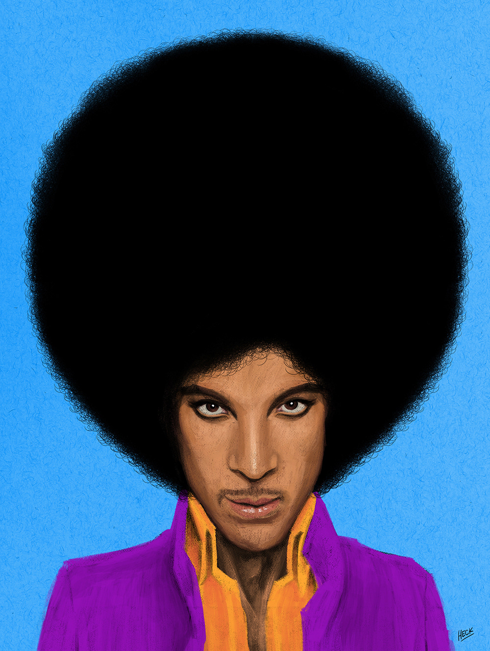 digital painting   Questlove prince musician music caricature   face portrait afro