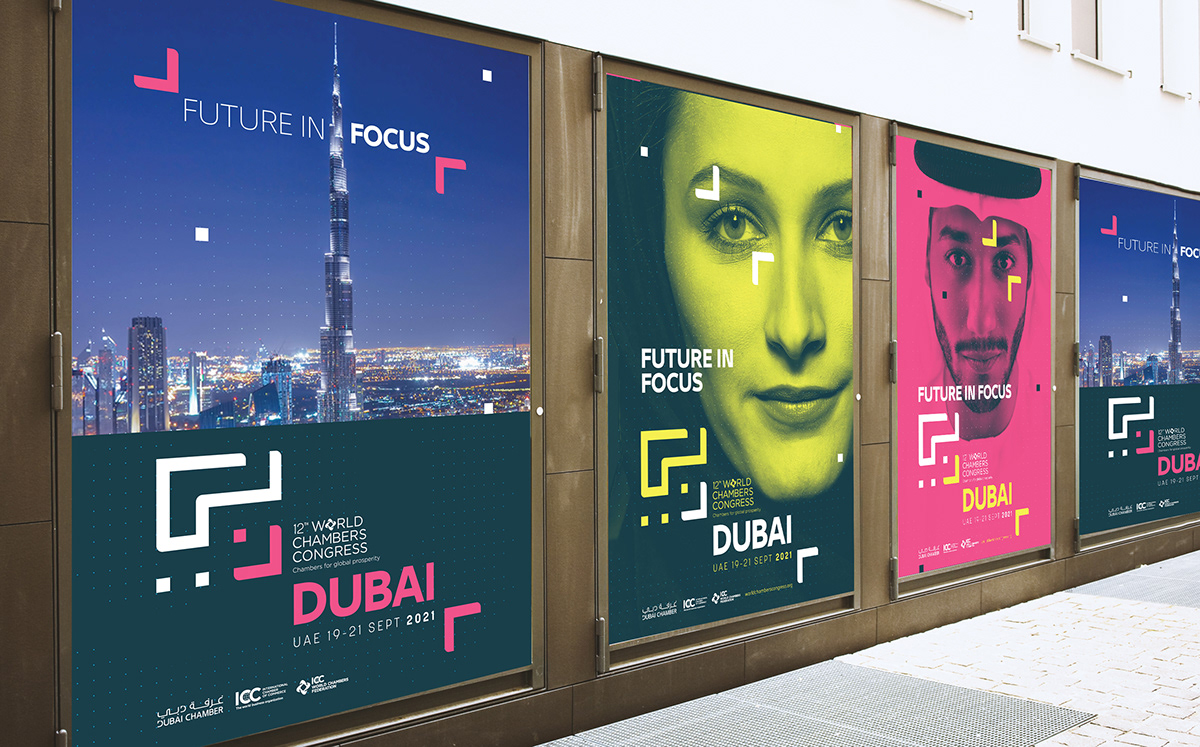 branding  dubai Dubai Chambers graphic design  motiongraphics pitch