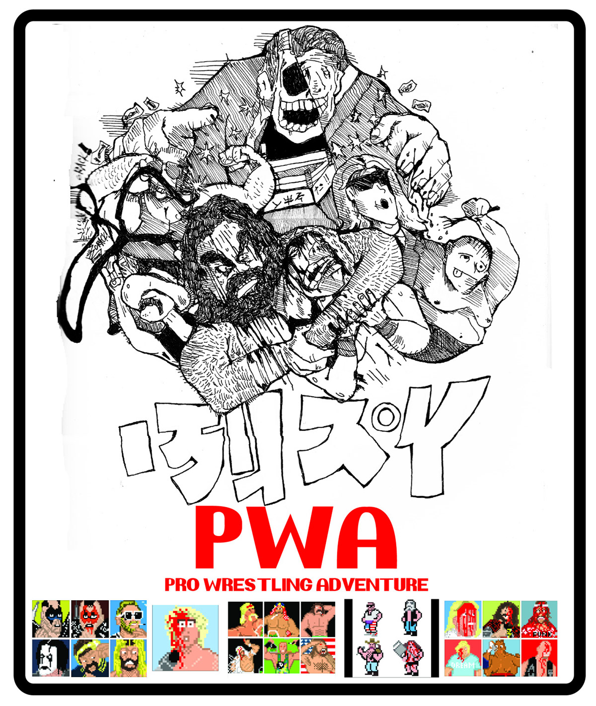 Ric Flair pixel animation Pixel art video game pro wrestling NWA wrestling