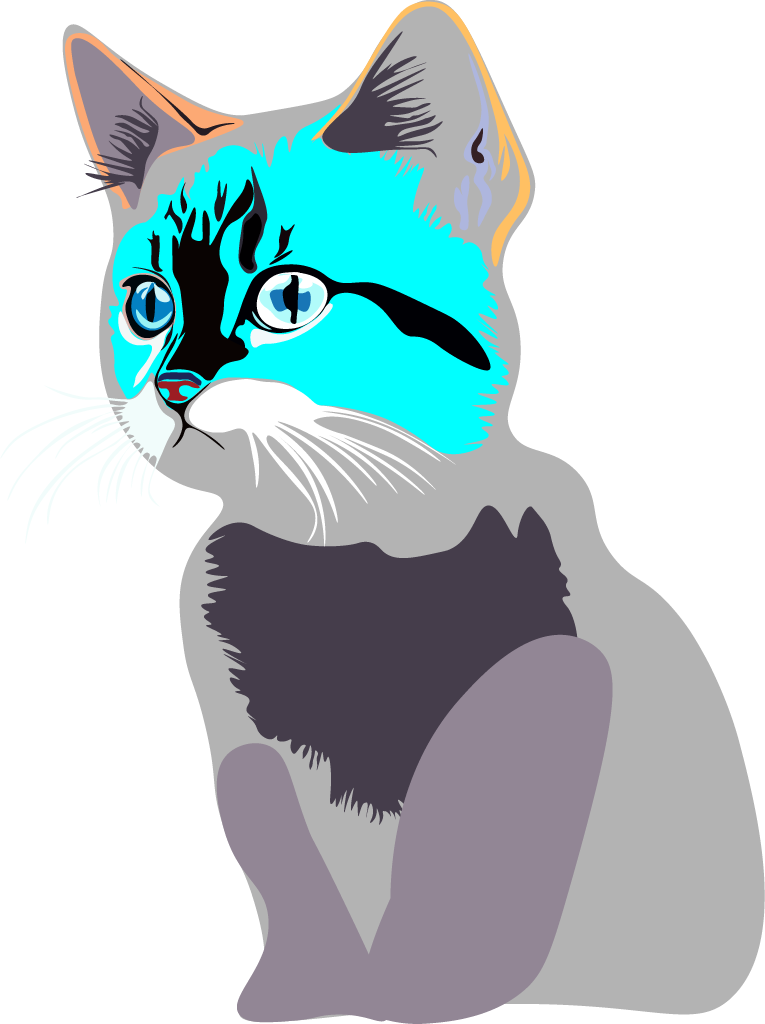 cats animals Drawing  digital illustration cartoon vector artwork black blue yellow
