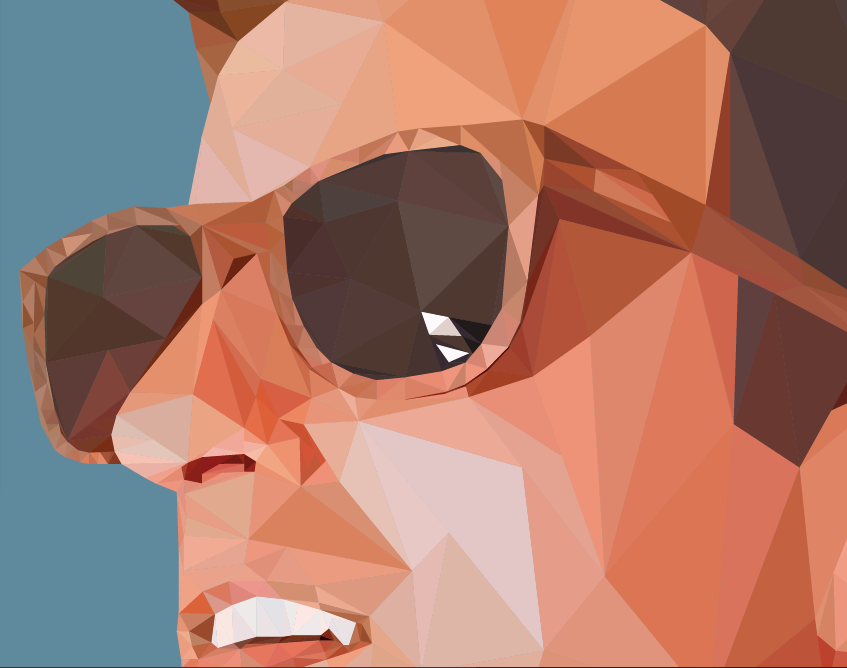 Low Poly portraits Illustrator Sunglasses guys Triangles