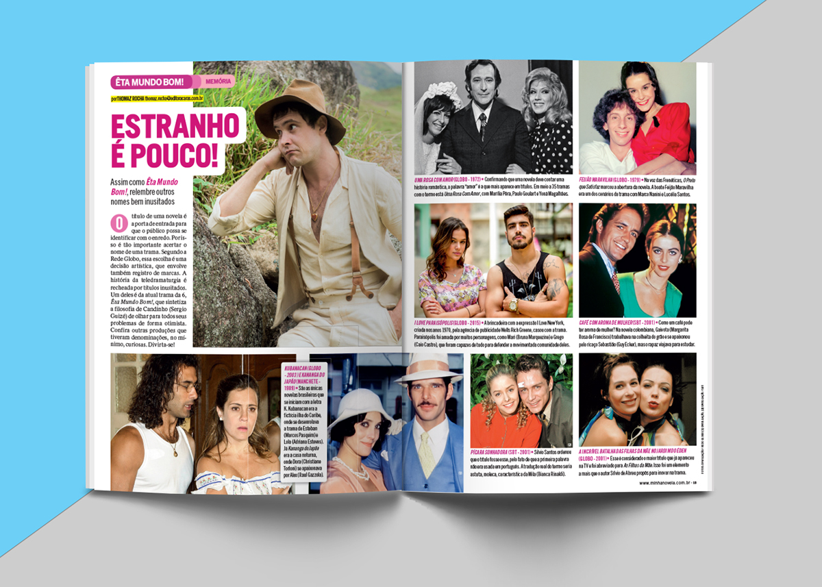 revista magazine Novela Brasil soap opera Minha Novela editorial diagramação Artista perfil editora caras caras Brazil diagramming