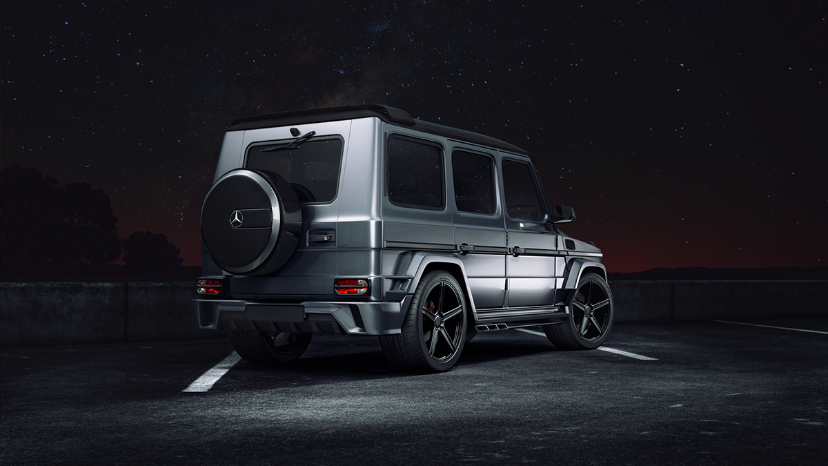 black stone mercedes Benz G KLASSE G500 G55 g63 G65 AMG cheshuin 3D MAX photoshop V-ray car