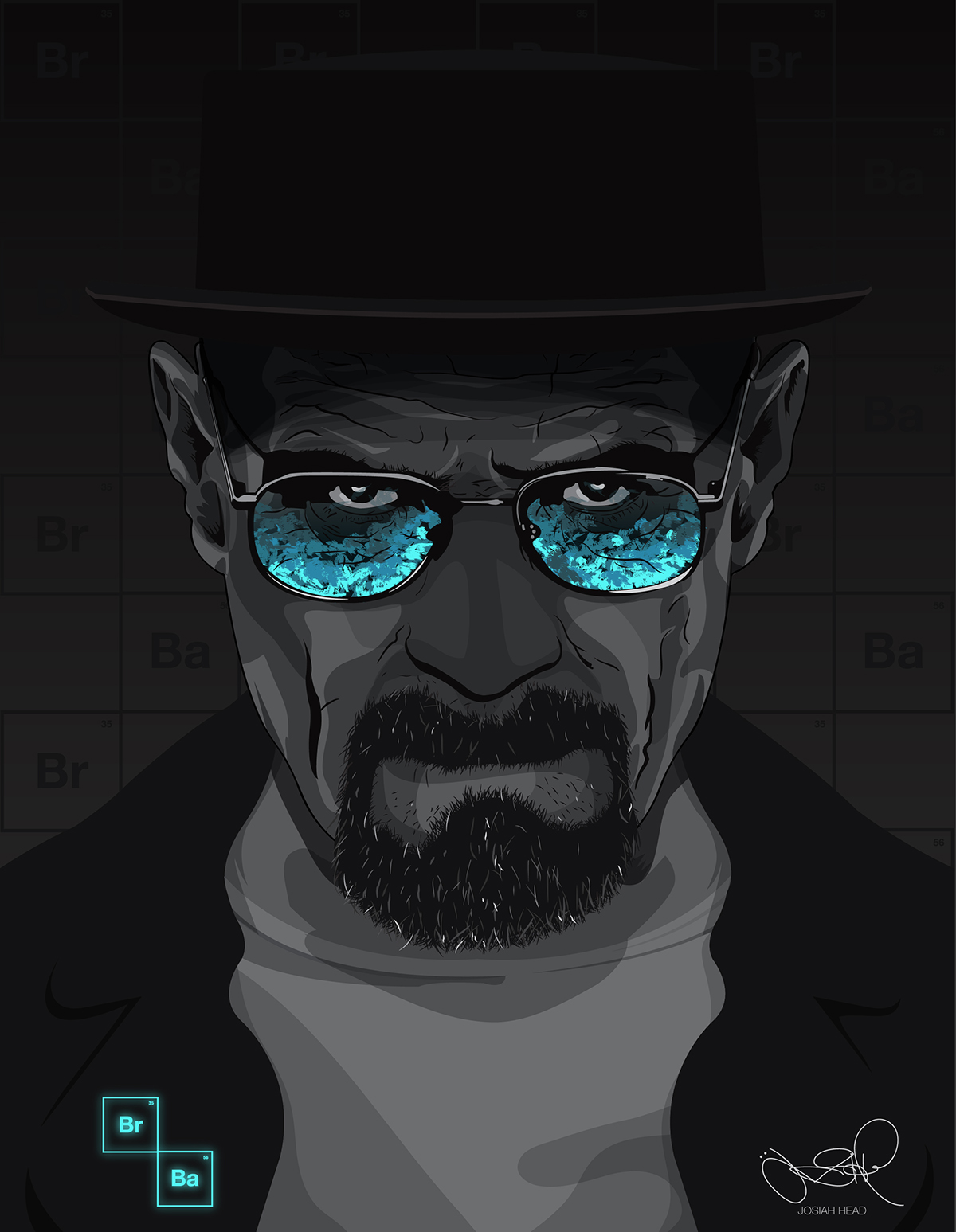 AMC walter white heisenberg breaking bad vector blue portrait art Fan Art concept digital