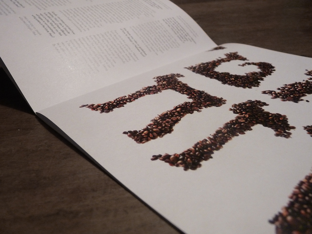 Coffee coffee beans design editorial graphics type ODED EZER Type Radio interview hebrew Magazine Supplement