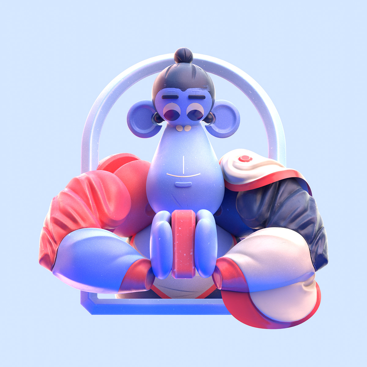 3D Character colorful monkey animation  Cartoony Playful pop