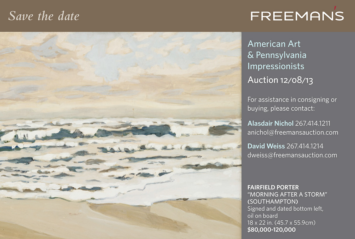 e-mail blasts template fine art auctions marketing   ads brand Freeman's appraisers