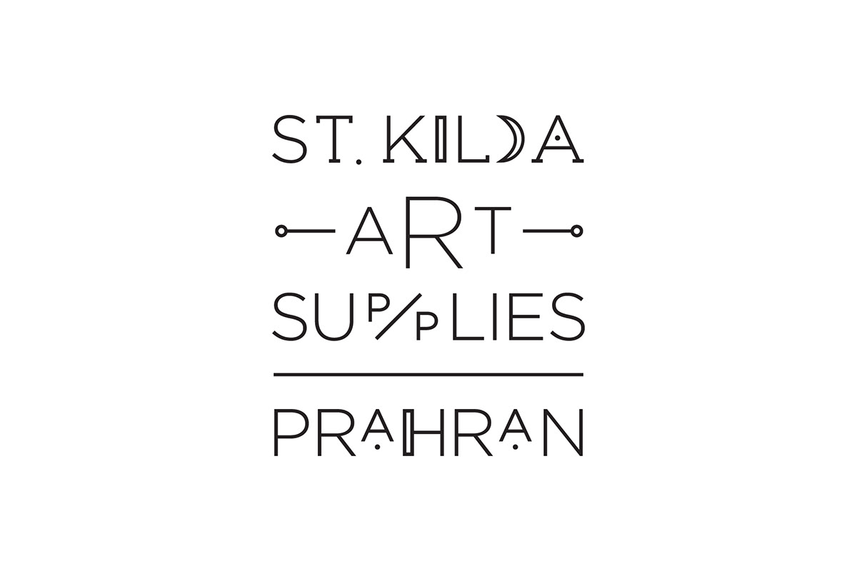 st kilda art art logo type black and white business card