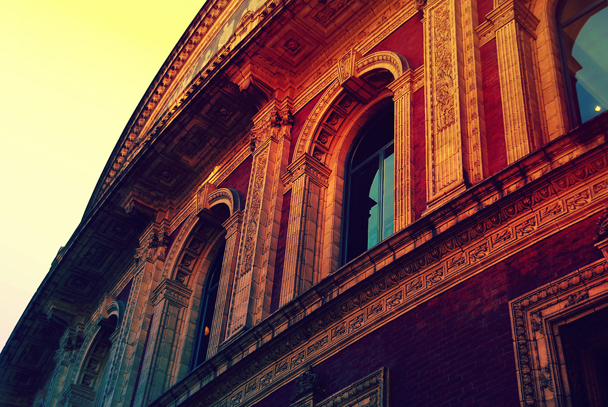 royal albert Hall London building historical filter digital enhancement