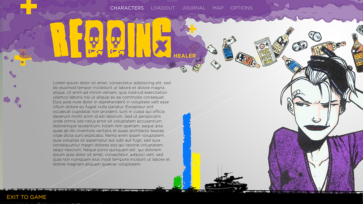 Adobe Portfolio punk UI user interface grunge comics