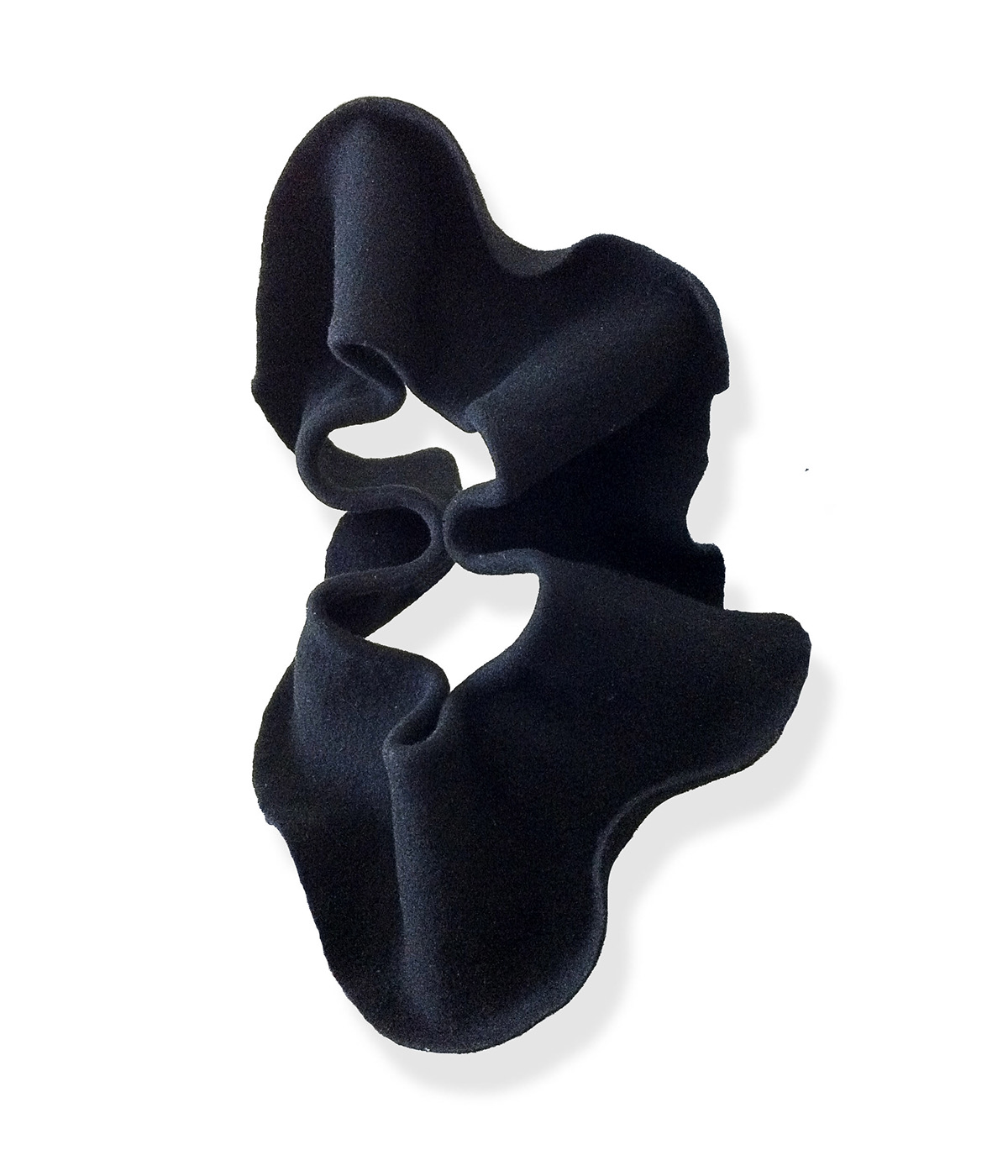 felt black millinery hat fabric fabric manipulation sculpture flower wave