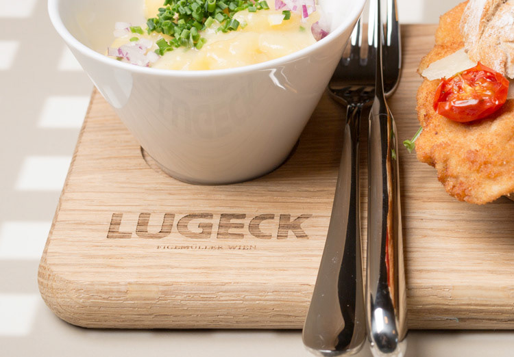 lugeck figlmüller Restaurant Branding Corporate Design food design vienna Food  vintage