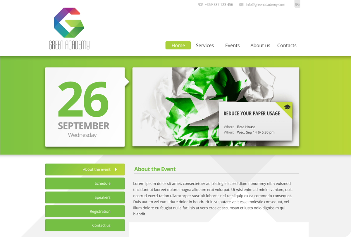 green academy Web color logo