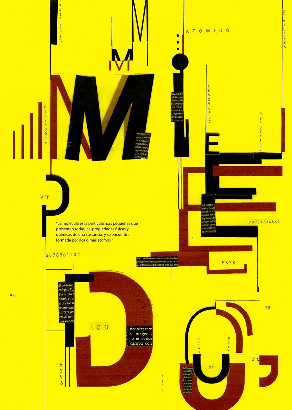 diseño gráfico tipografia experimental fadu cORTE Y PEGUE molecular