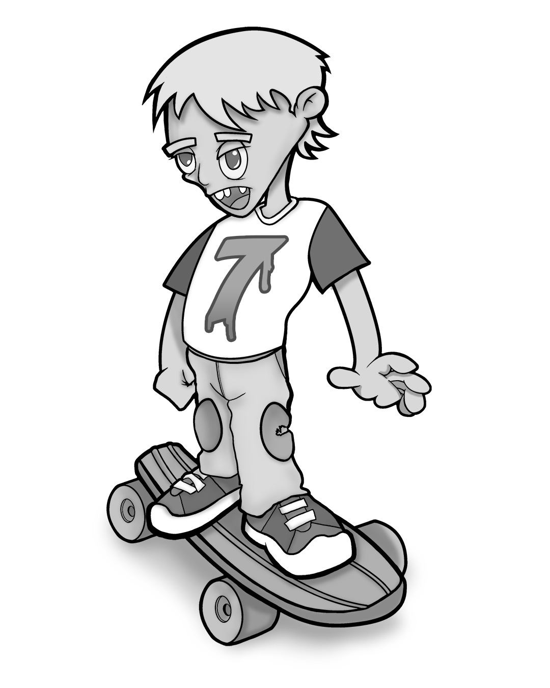 skate Sk8 cartoon vector