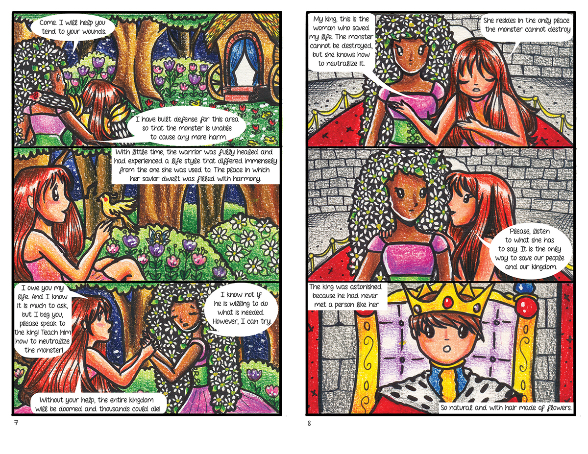 comic hq Traditional media coloured pencil medieval monster Castle elven kingdom