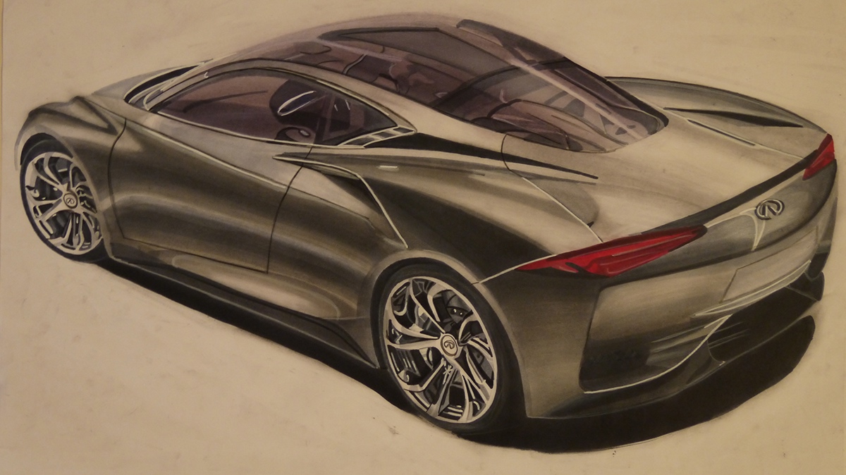 illustrations car design Copic pastel pencil Transportation Design color handmade IED Turin