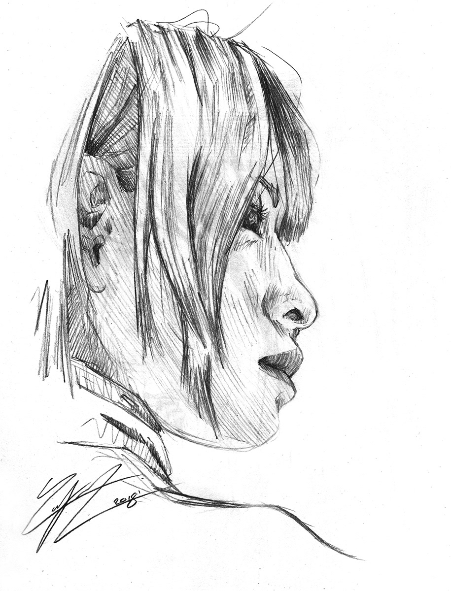 draw ilustration portrait woman monochrome dibujo ilustracion retrato mujer monocromo