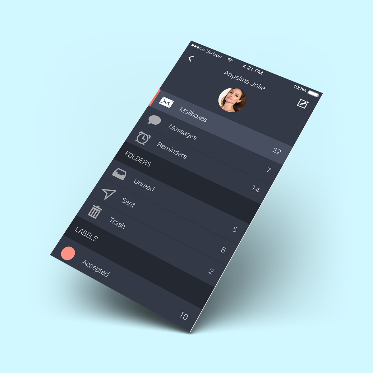 app iphone application design screens flat modern clean Style