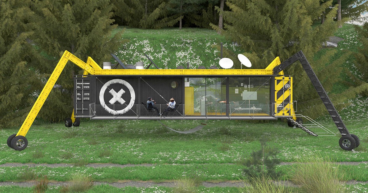 architecture container design home mobile Prefab refuge spider structure Technology