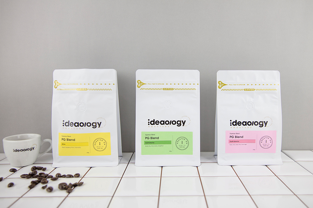 idea Coffee brand identity Packaging black gold design graphic Printing