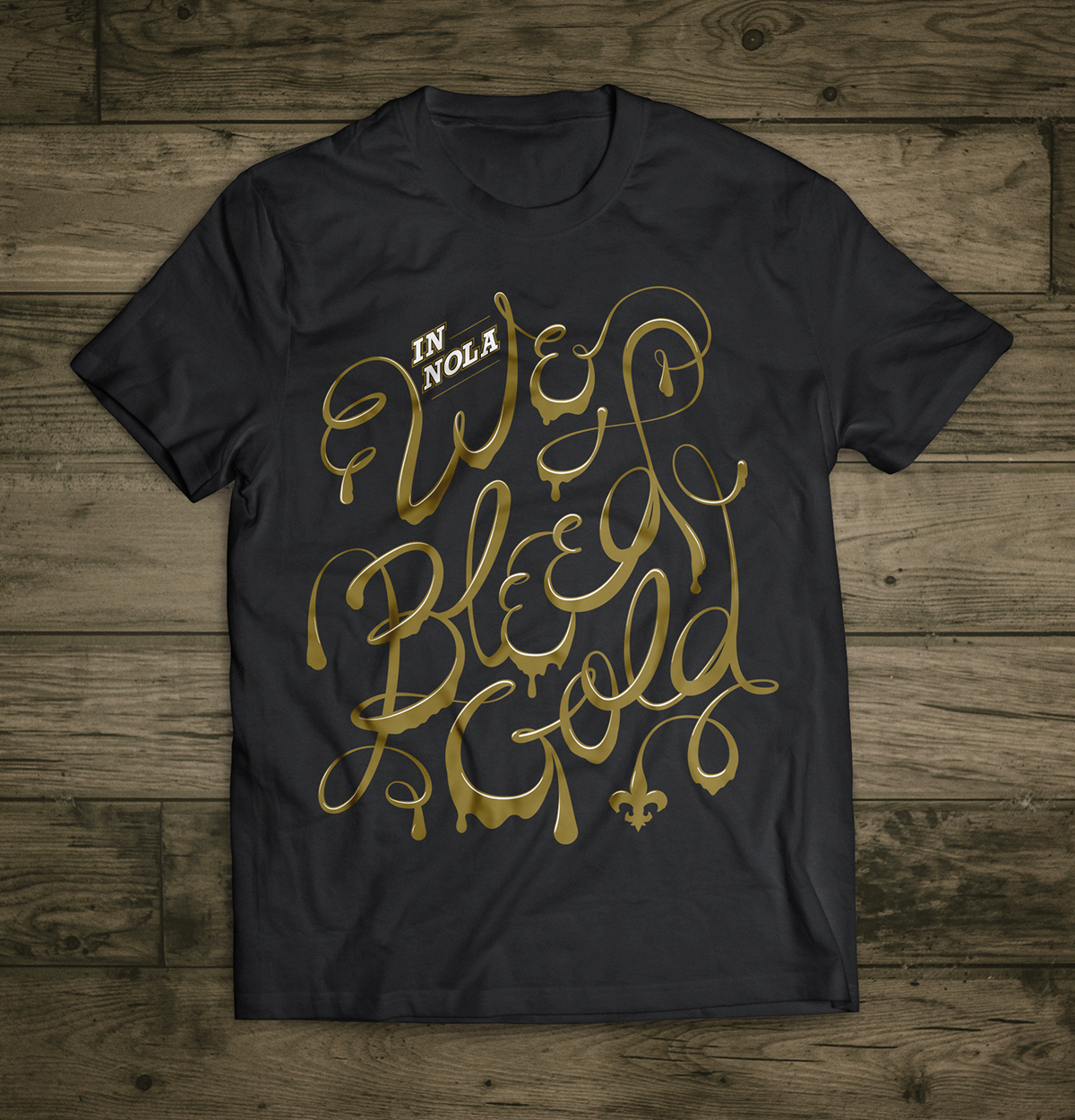 HAND LETTERING Handlettering hand-drawn new orleans gold Script