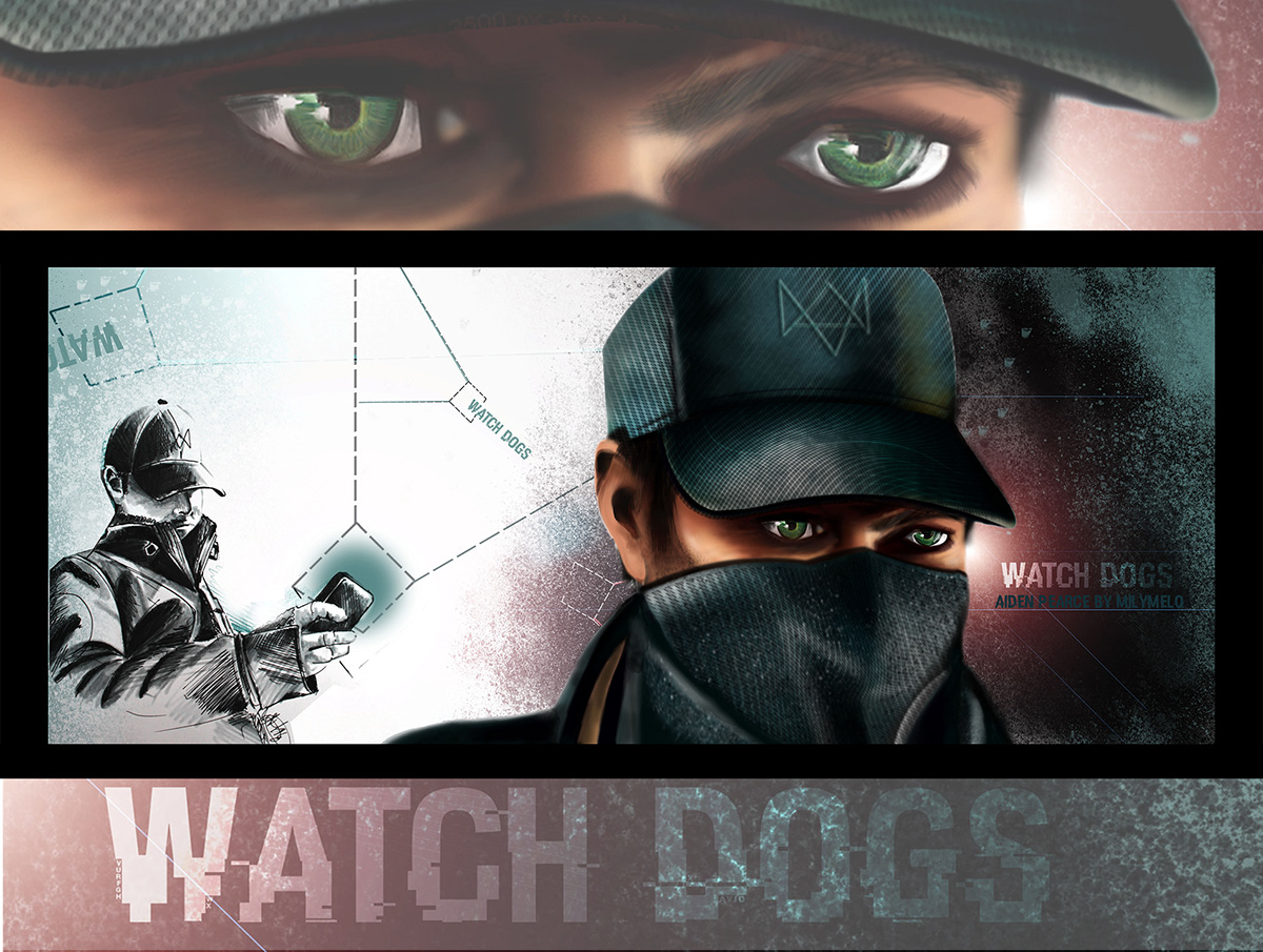 watch_dogs Aiden Pearce photoshop digital_painting adobe