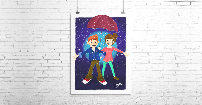ILLUSTRATION  ilustracion ecuado iPad painting   quito blue kids couple
