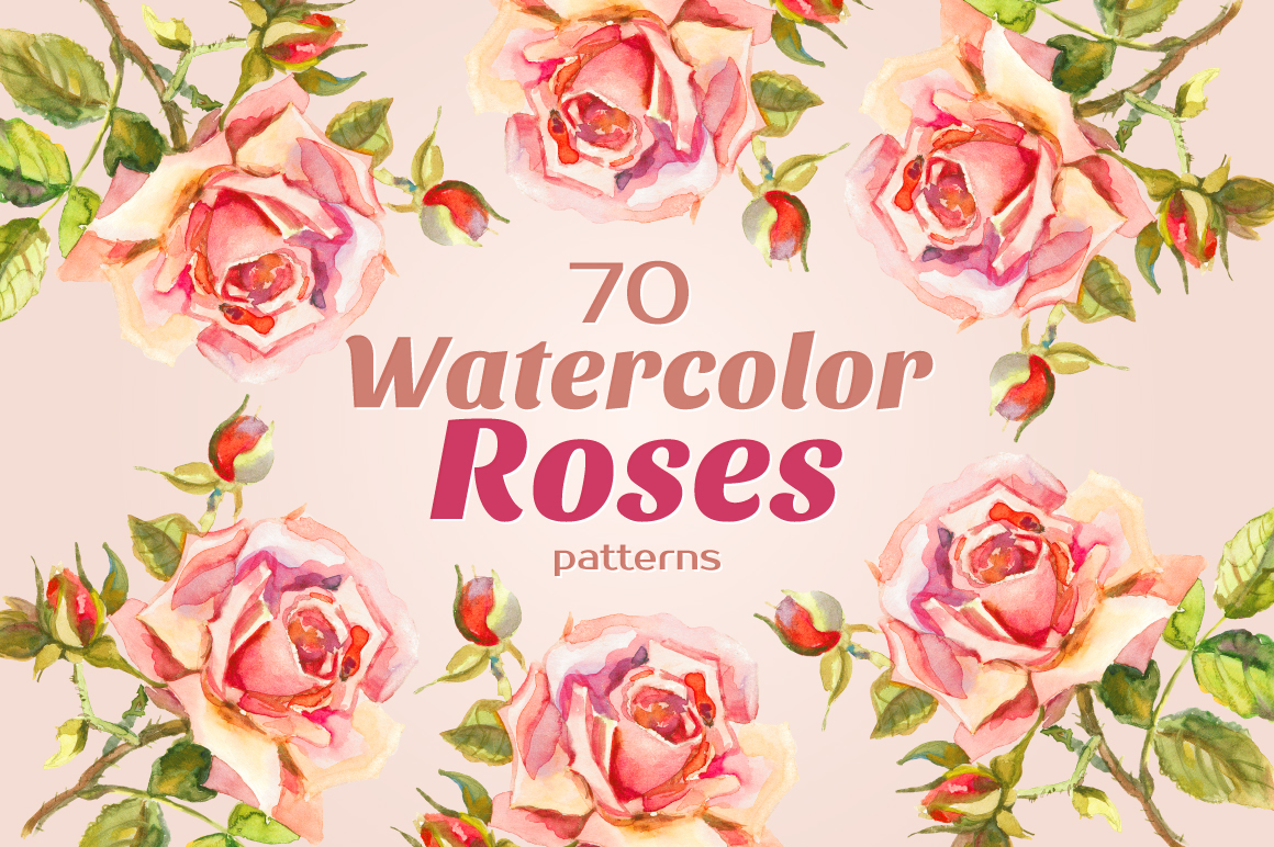 watercolor rose flower pattern wallpaper textile suface seamless background print natural rose green floral white spring ornament red flower leaf summer blossom bloom paint