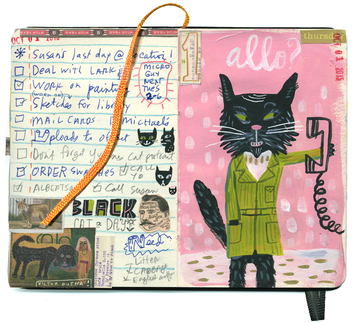 Cat artjournal sketchbook dailydrawing Black Cat Halloween