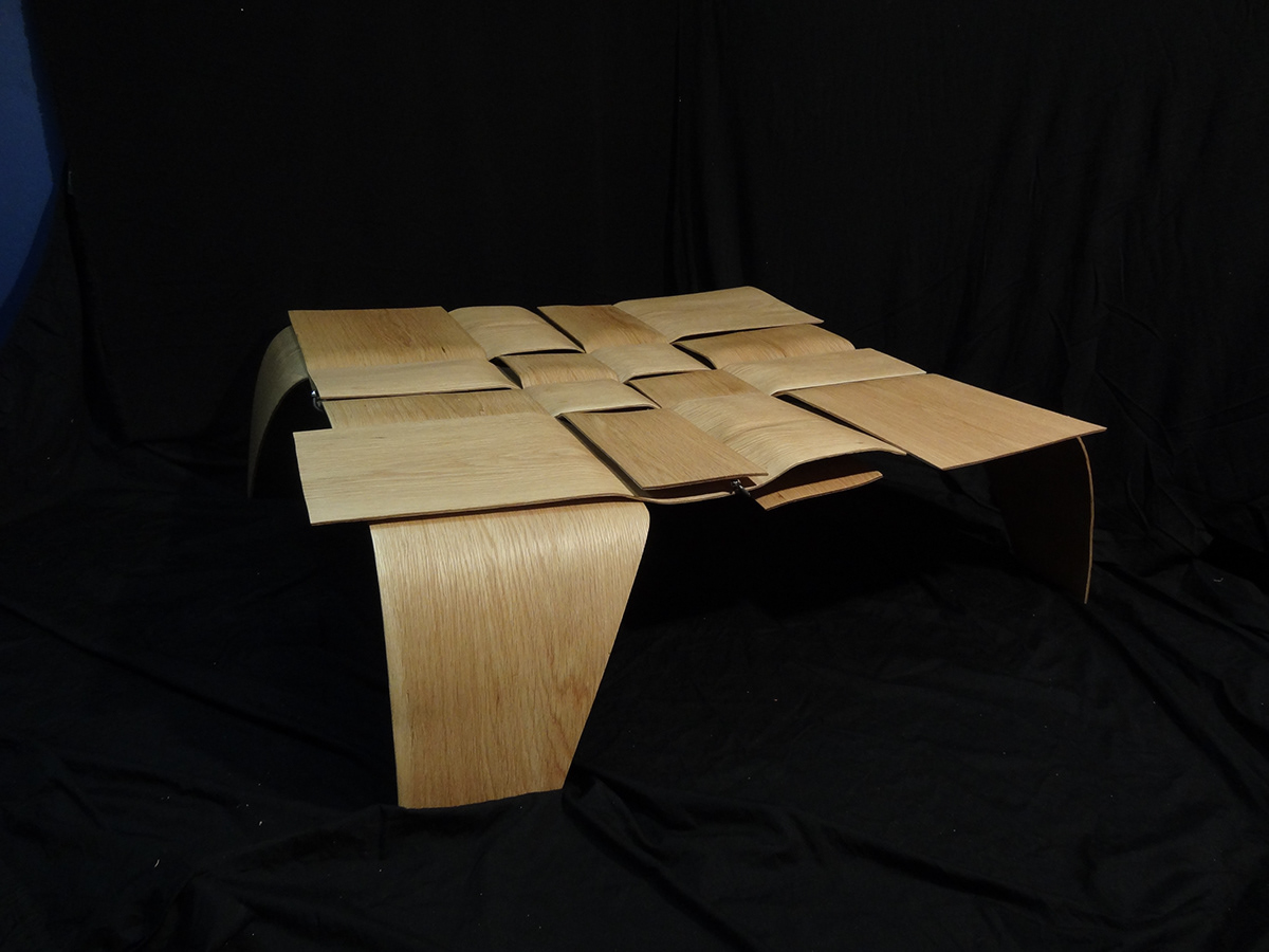 table bent lamination wood