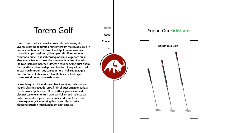 Torero Golf golf Website Mockup golf website