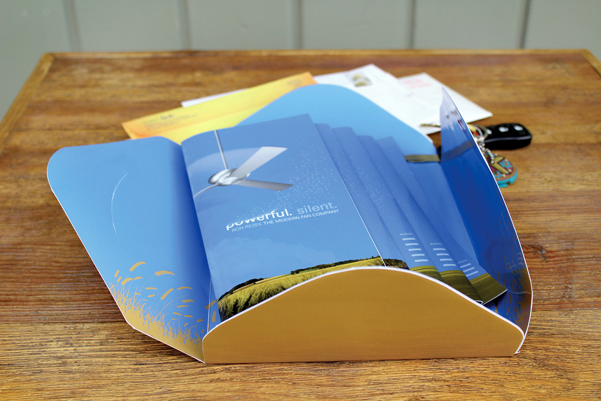 Modern Fan Company Mailable brochure print Postage Ron Rezek accordion fold