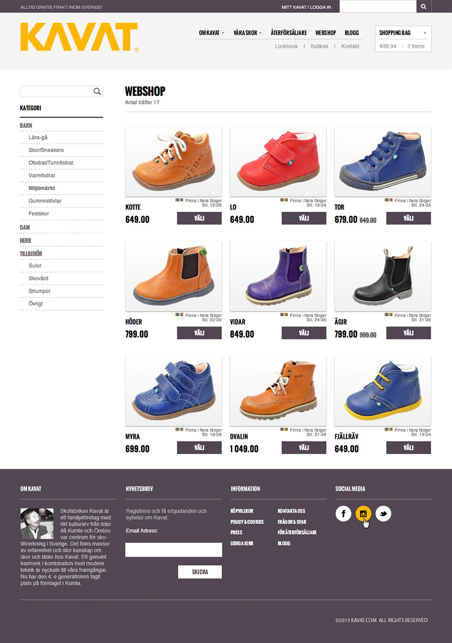 Kavat webshop shoes e-store