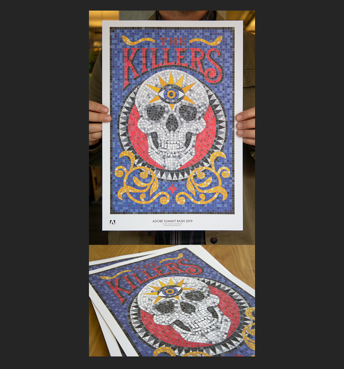 bandposter musicposter skull mosaic mosaicart lettering mosaiclettering poster thekillers ipadart