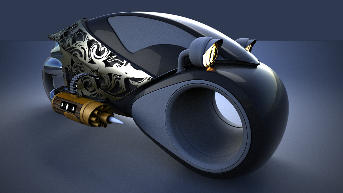 Maya motocycle STEAMPUNK 3D redesign