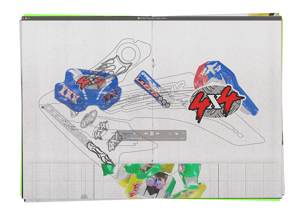 Motocross Catalogue print editorial scan balloon tech collage 3d art