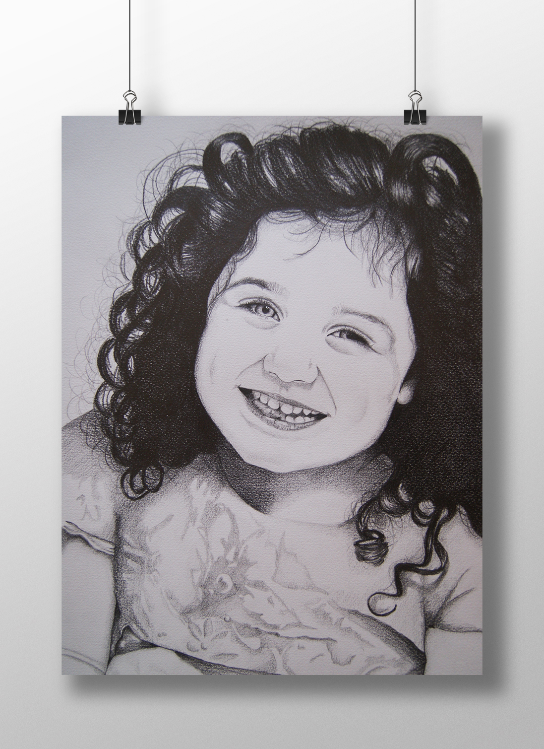 draw portrait girl grafite paper sketch Expression