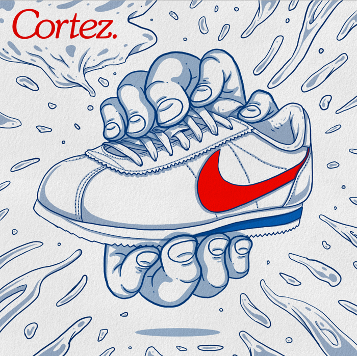 cortez shoes drawing