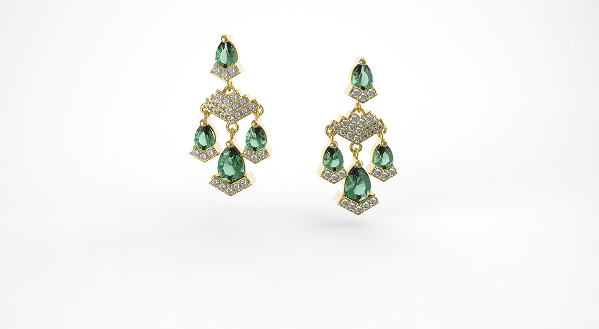 earrings jewelry diamond  gold emerald ruby black diamond